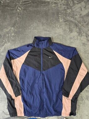 Nike Sportswear Tracksuit Windbreaker Jacket Womans Size 2XL Pink Navy Black